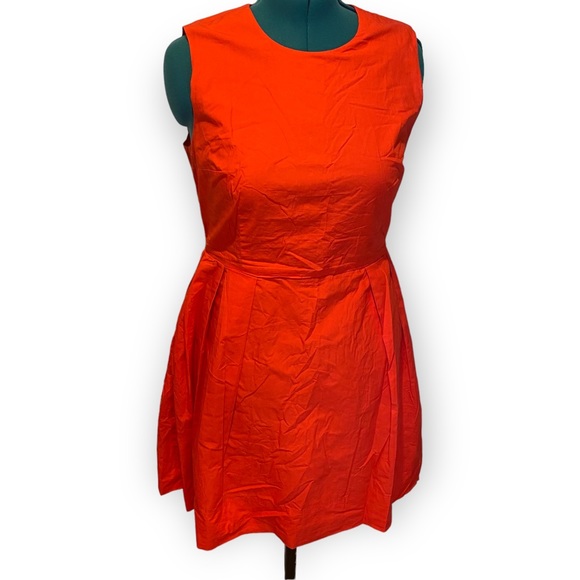 GAP 100% Cotton Red Orange Sleeveless A-line Dress Size 12 - Picture 1 of 11